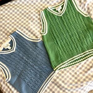 Children’s Place Green and Blue Knit Vests